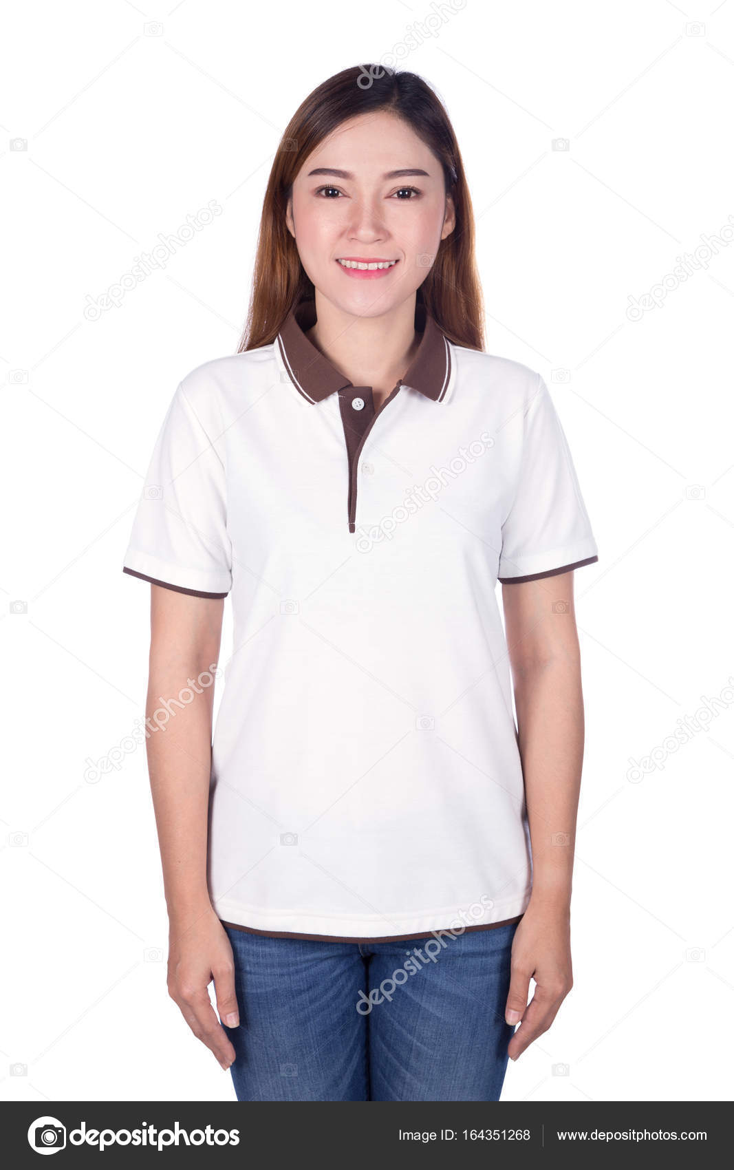 female white polo shirt