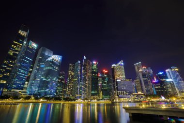 gece merkezi iş bölgesi Singapur bina şehir
