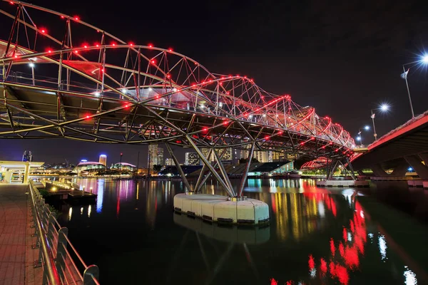 Singapur şehir Helix Bridge'de — Stok fotoğraf