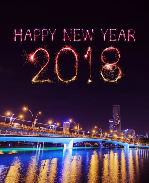 2018 Happy new year firework with Jubilee bridge at night, Singa