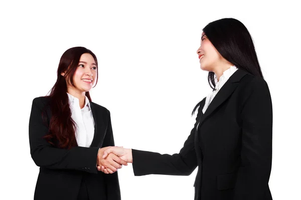 握手を白い背景に分離された 2 つのビジネス女性 — ストック写真