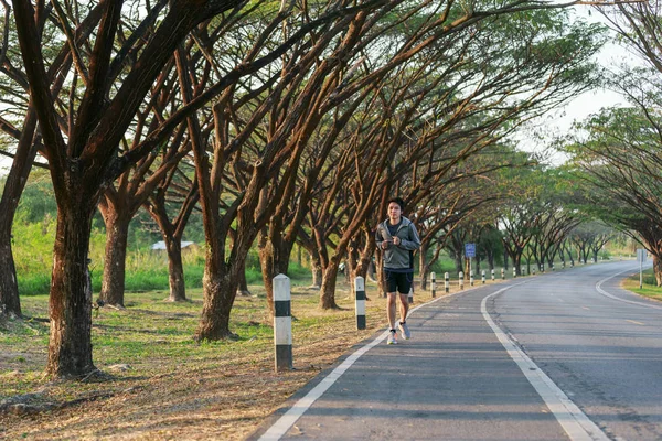 fitness man running in park