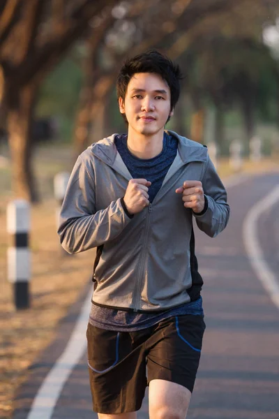 fitness man running in park