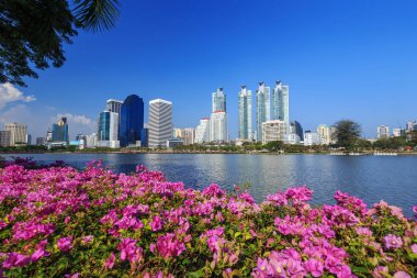 Şehir Manzaralı Benjakitti Park, Bangkok, Tayland