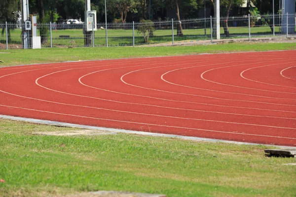 Curva de pista de atletismo — Foto de Stock