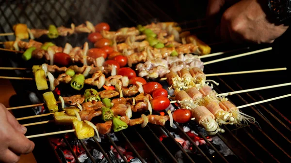 Grillen barbecue varkensvlees stick — Stockfoto