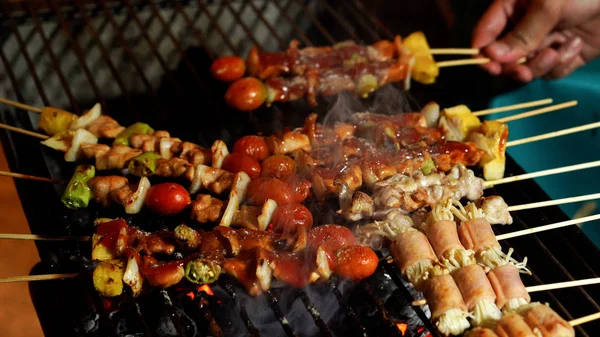 Grillen barbecue varkensvlees stick — Stockfoto