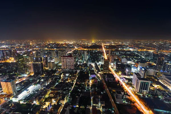 Bangkok Innenstadt und Straßenverkehr in der Nacht von Thailand, ci — Stockfoto