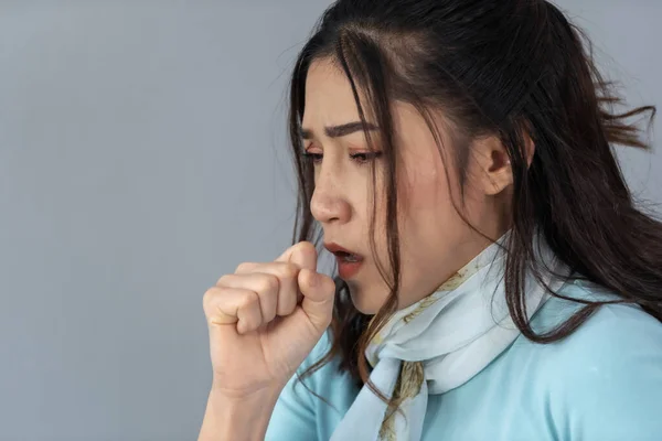 Sick Young Woman Coughing — Stock Photo, Image