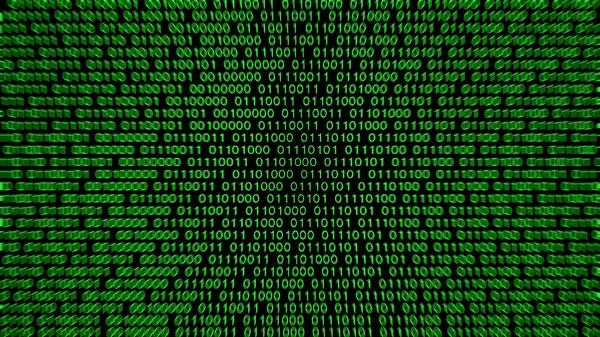 Binary code green blue digital color on black background — Stock Photo, Image