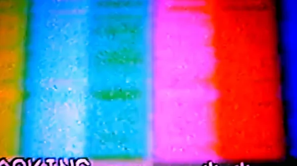 Lost signal VHS glitches and static noise color background with light TV and monitor static lines are random glitch effects.