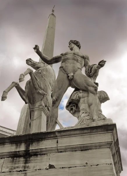 Estátua de Dioscuri em Roma — Fotografia de Stock