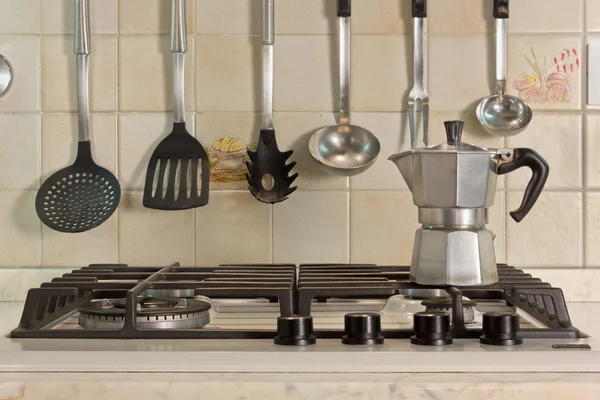 Italian Coffe Maker on the Stove — ストック写真