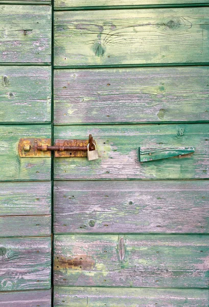 Old Green Wooden Door — Stock Photo, Image