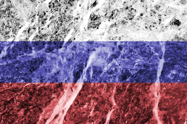 Russian Flag on Marble Texture — Stock Photo, Image