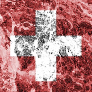 Mermer doku İsviçre bayrağı