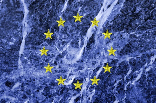 Mermer doku Avrupa Birliği bayrağı — Stok fotoğraf
