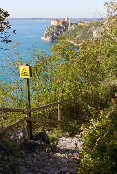 Danger Sign on the Rilke Trail — Stock Photo, Image
