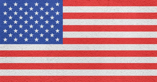 American Flag Painted on an Exterior Wall