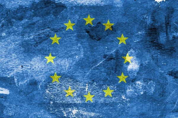 European Flag on a Paint Stained Background