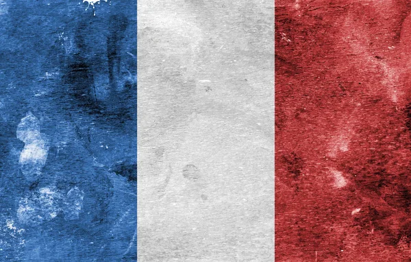 Bandera de Francia sobre un fondo manchado de pintura — Foto de Stock