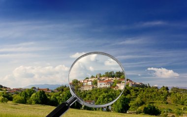 Village of Stanjel under the Magnifying Glass clipart