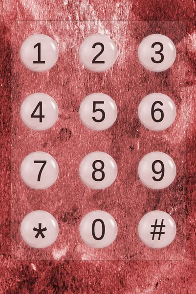 Telefon-Tastatur auf lackiertem Holz Textur — Stockfoto