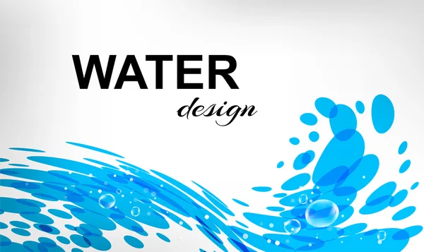 Progettazione dell'acqua, onda spruzzata su sfondo bianco — Vettoriale Stock