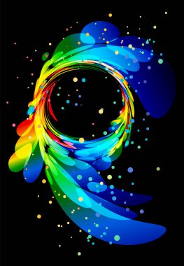 Siyah arka plan üzerine soyut öğe