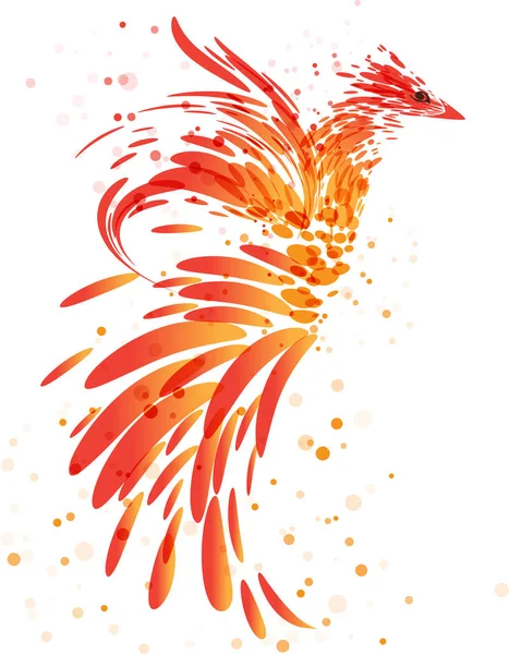 Fiery mythical bird — Stock Vector