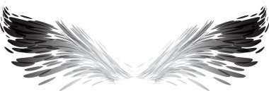 Siyah ve beyaz soyut kanatlar