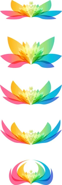 Set flower head — Stock Vector