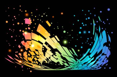 Siyah renkli sıçrama soyut 