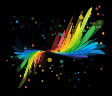 Siyah sıçrama çok renkli öğesi