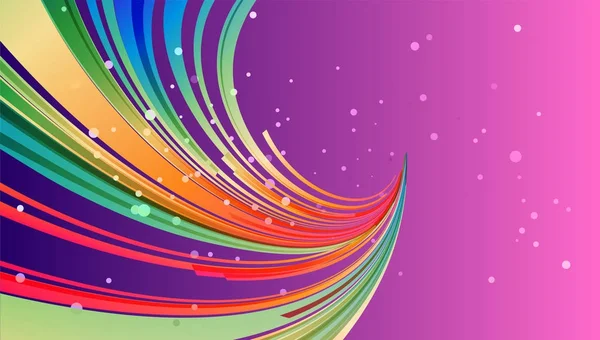 紫色和粉红色背景上的彩色弧形元素 — 图库矢量图片