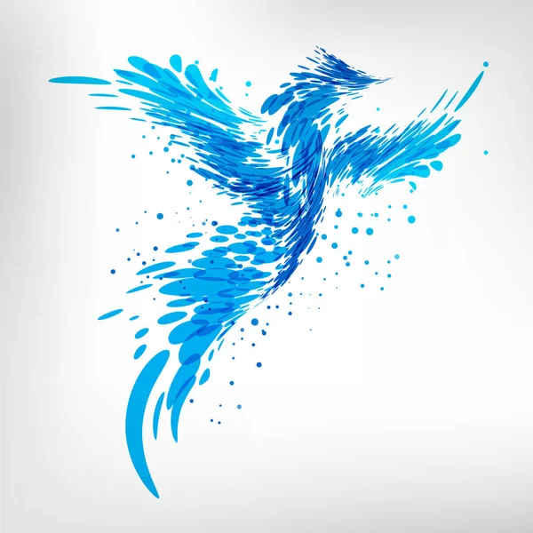 Pájaro fantasía azul — Vector de stock