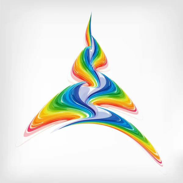 Regenboog kerstboom — Stockvector