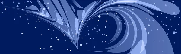 Plantilla de noche, abstracción monocromática sobre fondo azul oscuro — Vector de stock