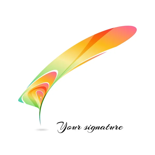 Pluma estilizada colorida abstracta — Archivo Imágenes Vectoriales