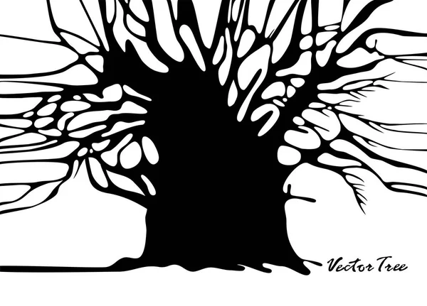 Tree silhouette without leaves — Stock Vector