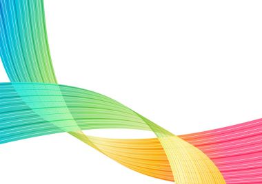 Çok renkli arka plan, rainbow çizgili eğriler beyaz arka plan üzerinde