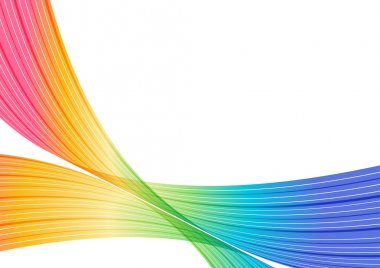 Çok renkli arka plan, rainbow çizgili eğriler beyaz arka plan üzerinde
