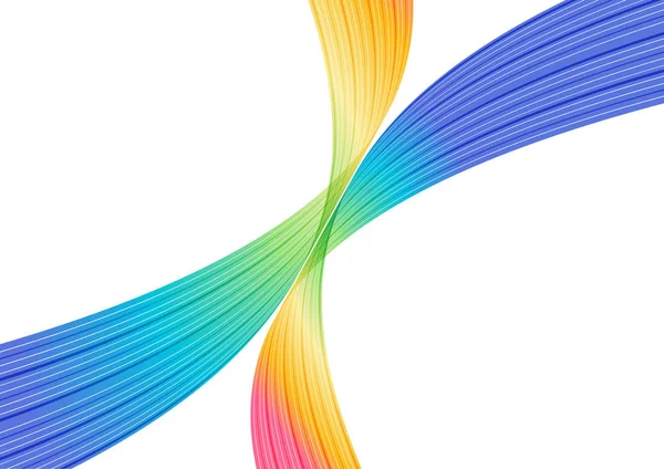 Fondo Abstracto Multicolor Curvas Con Rayas Arco Iris Sobre Fondo — Vector de stock