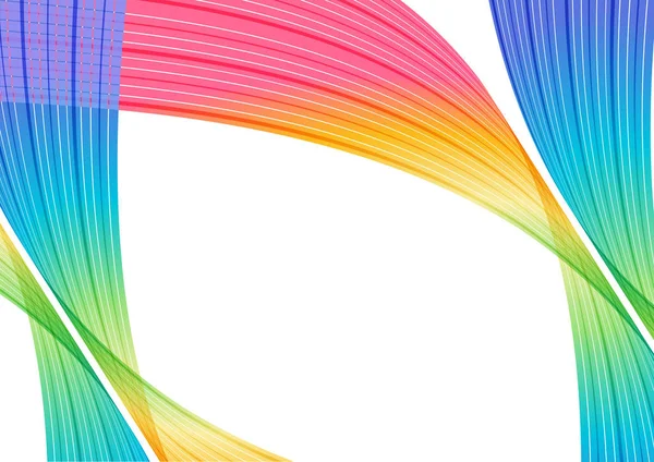 Elementos Coloridos Curva Sobre Fondo Blanco Diseño Rayas Abstracción — Vector de stock