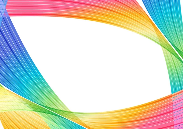 Mehrfarbiger Abstrakter Hintergrund Regenbogengestreifte Kurven Auf Weißem Hintergrund — Stockvektor