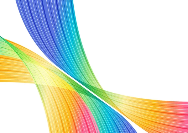 多彩多姿的抽象背景 彩虹条纹曲线在白色背景上 — 图库矢量图片