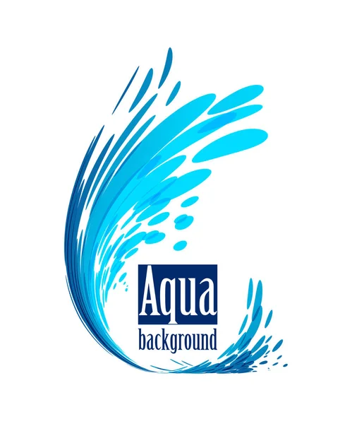 Aqua-Hintergrund, Spritzwasser auf Weiß — Stockvektor