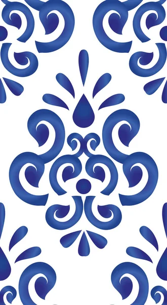 Blauwe en witte patroon — Stockvector