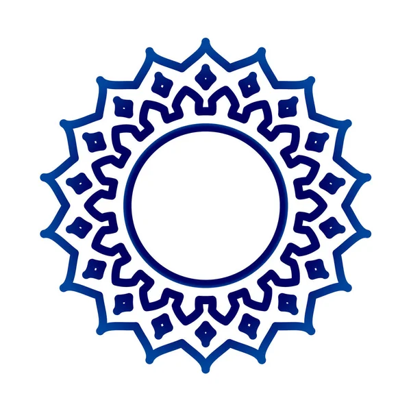 Blauwe mandala patroon bloem — Stockvector