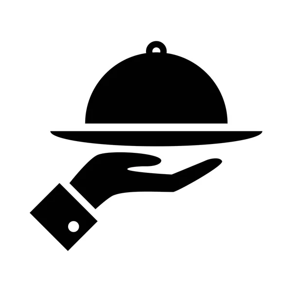 Plateau de repas sur l'icône — Image vectorielle